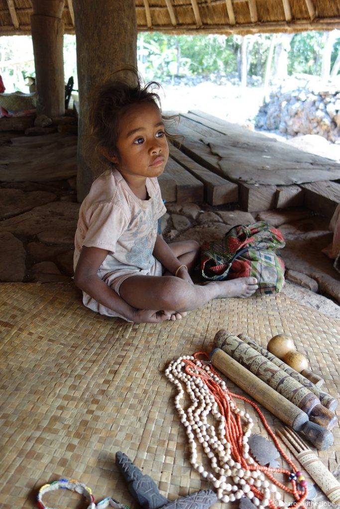 Little girl and handcraft souvenirs, None, Timor, Indonesia
