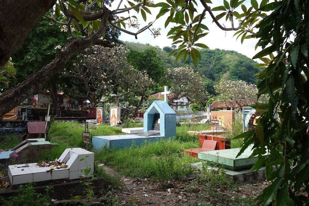 The cemertery behind the church, Sikka, Flores, Indonesia