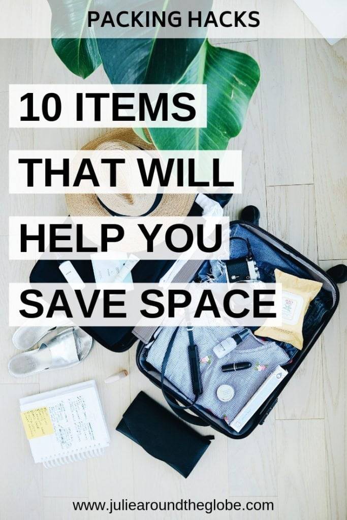 Packing hack: travel items that will make you save space and have a lighter luggage. #travelhacks #packing #travelessentials