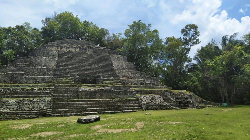 The Jaguar Temple, Maya ruins, Lamanai, Belize