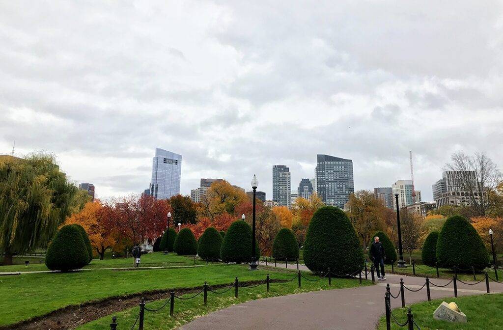 Boston Public Garden in fall