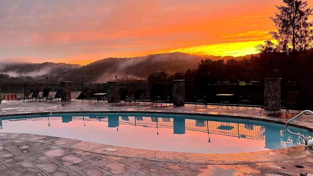 Outdoor pool at Brushcreek Falls RV Resort