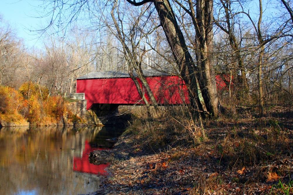 Covered Bridge, Brown County State Park in the fall, Indiana