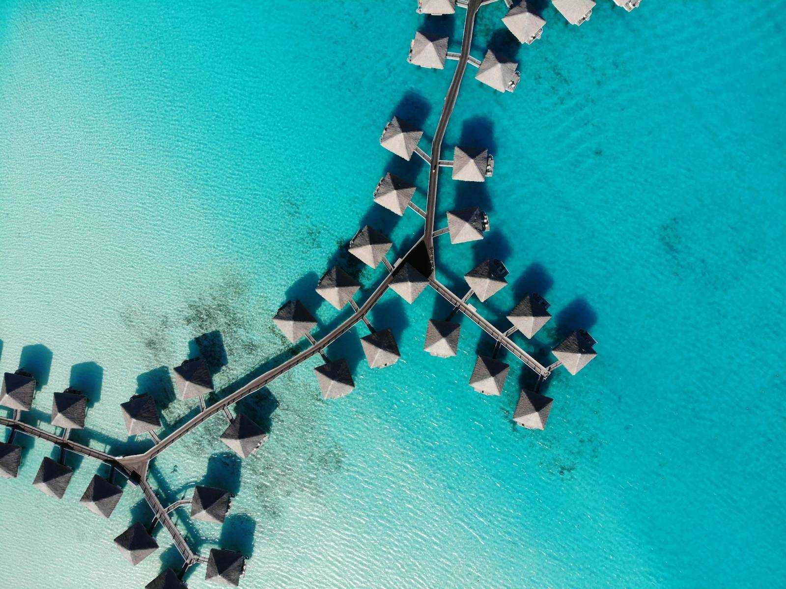 Overwater Bungalows in Bora Bora, French Polynesia