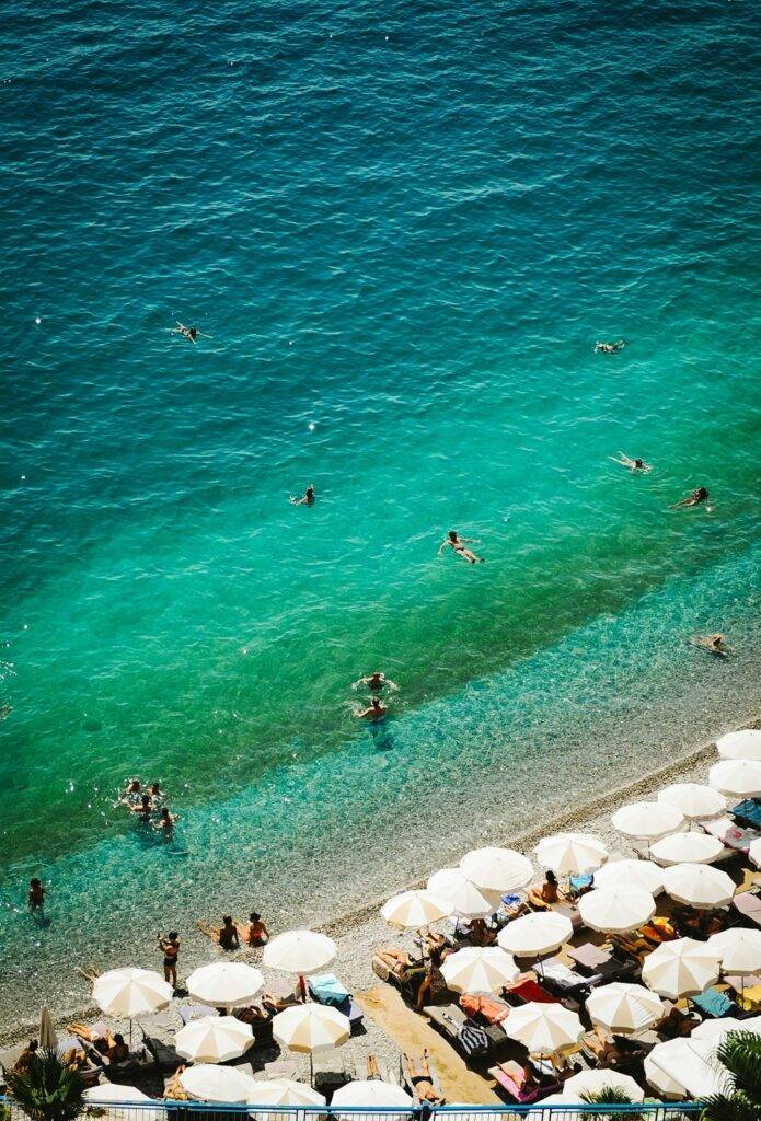 Pebble Beach in Nice with crystal clear water