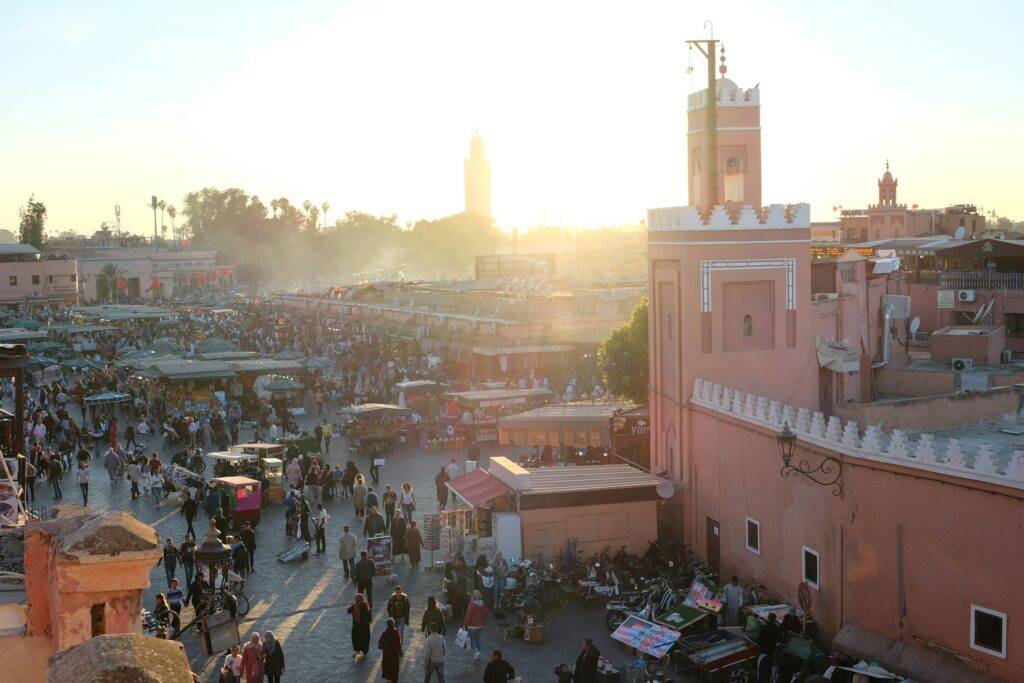 Sunset over Djemaa el Fna square, Marrakech