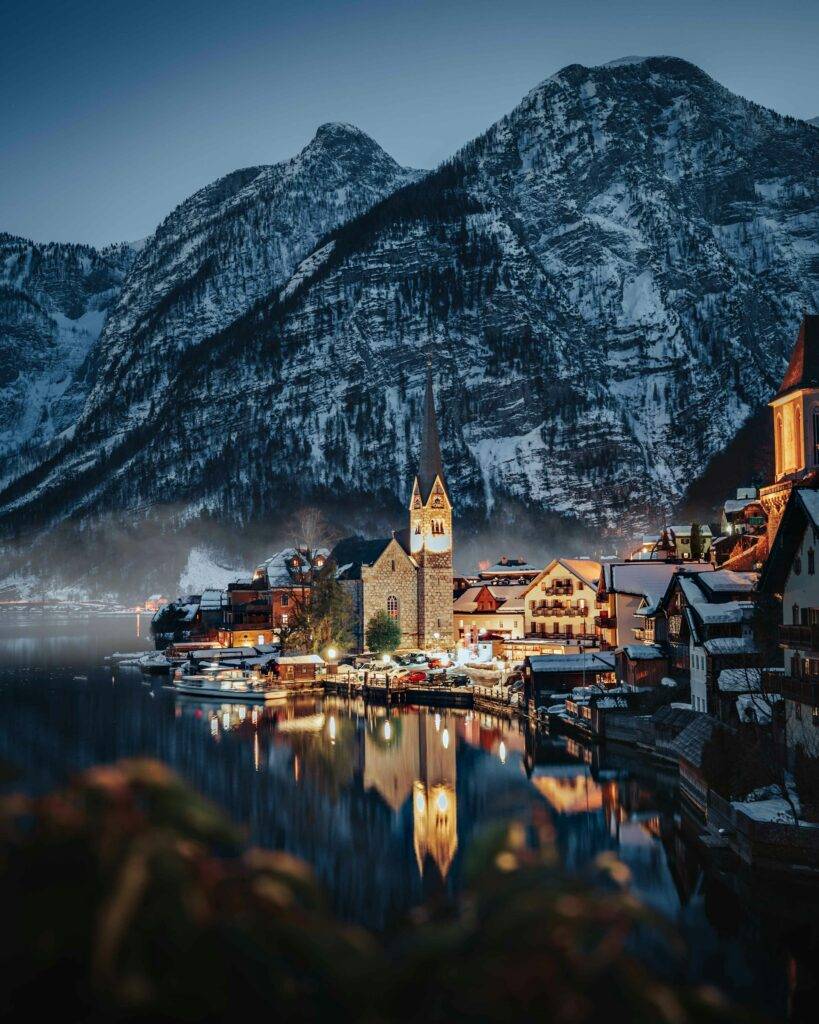 Hallstatt, Austria, in winter