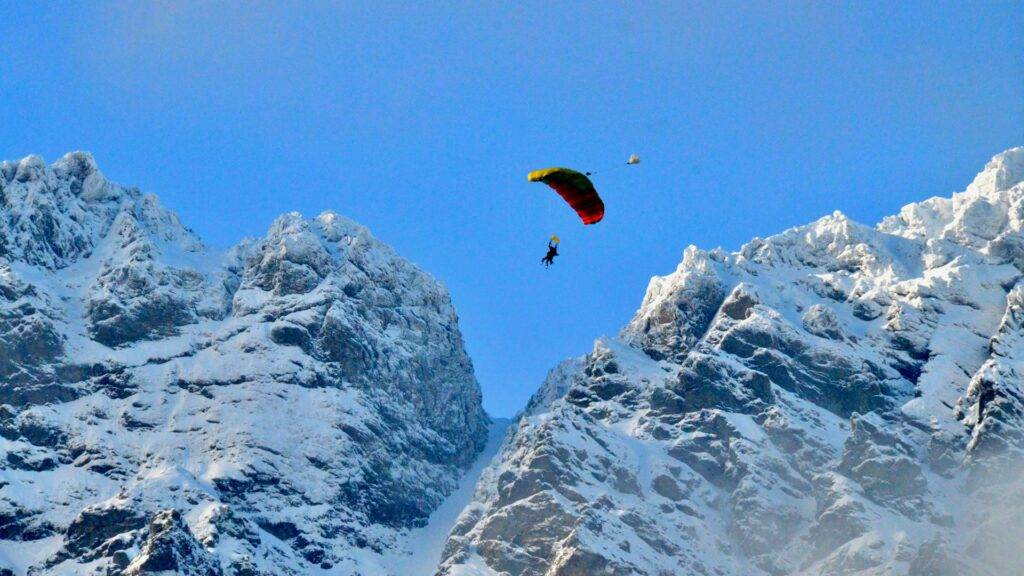 Sky diving in Queenstown, New Zealand