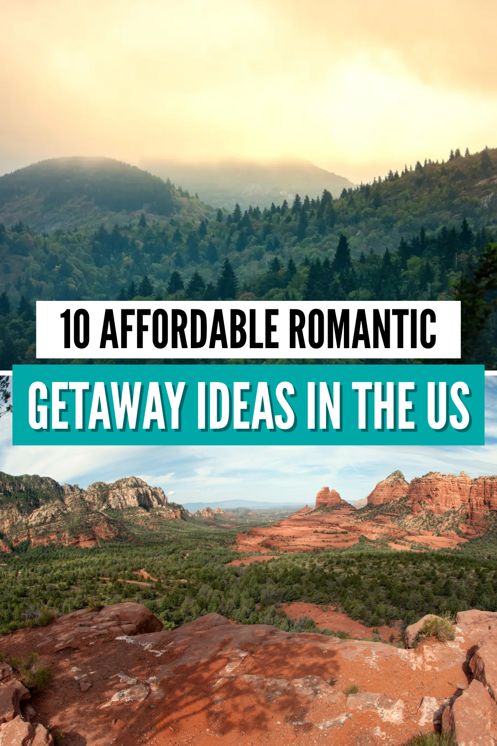Image showcasing 10 Affordable Romantic Getaways in the US