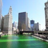Chicago during St Patrick's Day