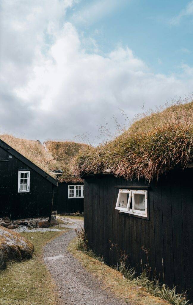 Houses on the Gasadalur, Faroe Islands